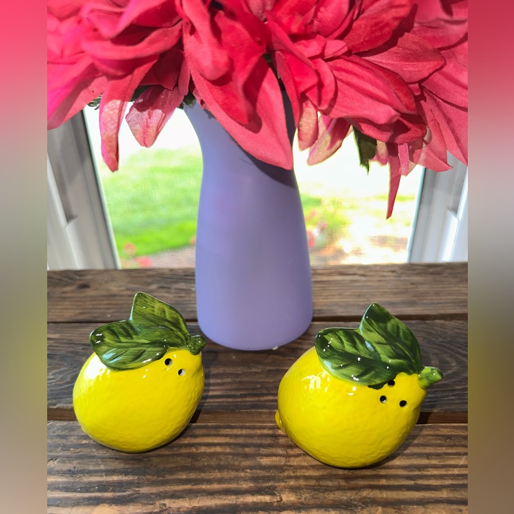 Lemon Salt and Pepper Shakers New with Tag